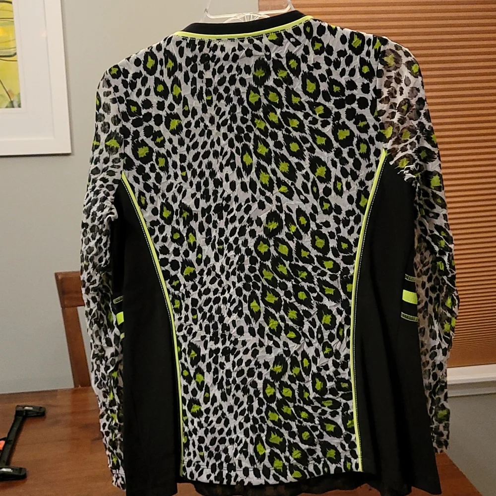 Piccadilly Jacket and matching tank, size Sm, animal print black, cream green - Picture 6 of 16